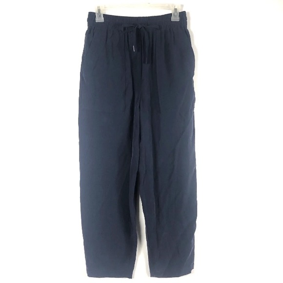 Whistles Pants - Whistles Women Sz 4 Madison pants slacks 
blue elastic drawstring waist